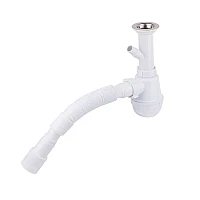 Сифон для кухонної мийки Lidz (WHI) 60 05 M002 00 (вихід 40/50 мм)