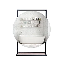 Дзеркало Qtap Taurus 70х80 Black/Whitish з LED-підсвічуванням QT2478ZP700BWO