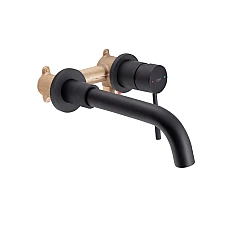 Смеситель для раковины скрытого монтажа Qtap Scorpio QTSCOR3050105B черный матовый