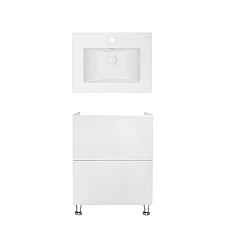 Тумба підлогова Qtap Tern 60х44 з умивальником Albatross E QT71TE44087 білий