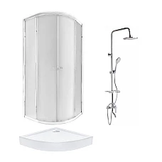 Душова кабіна з піддоном 90x90 і душовою панеллю Qtap PRECRM1099AP544842