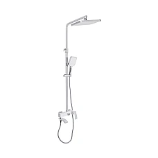 Душевая система универсальная Qtap Swan Cascada на три потребителя (с изливом) QTSWA111CRW45570 Chrome/White