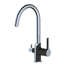 Смеситель для кухни Qtap Grand с подключением для питьевой воды QTGRA362CRB45669 хром/черный