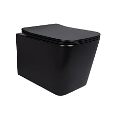 Унітаз підвісний Qtap Tern New Ultra Quiet безобідковий з сидінням Soft-close QT17332303ASMB чорний матовий