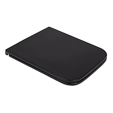 Сидіння для унітаза (Gemini) 435x357x37 мм, Matt Black, з мікроліфтом, Slim Duroplast, Quick Release QT99HY2312MB Qtap