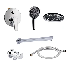 Комплект для душу прихованого монтажу Qtap Ustek хром