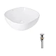 Комплект Qtap Kolibri: Раковина накладная 425x425x140 мм, White, квадратная + Донный клапан Pop-up PU02