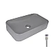 Раковина накладная Qtap Tern 610x350x135 мм, Stone grey, прямоугольная, с донным клапаном QTTER188SG49789