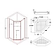 Душевая кабина Lidz Dozorca SC90x90.CRM.LOW.TR, стекло прозрачное 6 мм