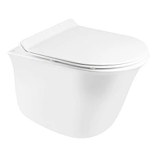 Унітаз підвісний Q-tap Virgo QT1833051ERW безобідковий з сидінням Slim Soft-close