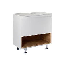 Тумба напольная Qtap Robin 60х47 со столешницей QT1380TNН6001WWO белый/белый дуб