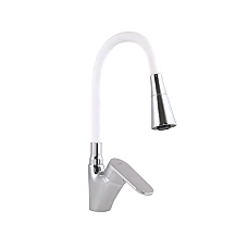 Змішувач для кухні Lidz Tani 007F3 з гнучким виливом LDTAN007F3WCR40423 білий/хром