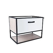 Тумба подвесная Qtap Taurus 70х46 QT2474TPT703WWO белый/белый дуб