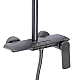 Душова система на три споживача з виливом Qtap Slavonice QTSLA111GMB45905 Gunmetal Black PVD