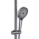 Душова система на три споживача з виливом Qtap Slavonice QTSLA111GMB45905 Gunmetal Black PVD