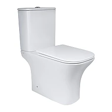 Унітаз-компакт Qtap Presto Quadro безобідковий з сидінням Soft-close QT24221215AW