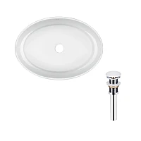 Умивальник накладний овальний 50x36 Qtap Kolibri з донним клапаном PU02