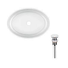 Умивальник накладний овальний 50x36 Qtap Kolibri з донним клапаном PU02
