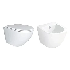 Комплект Qtap Robin 2в1 унітаз підвісний Ultra Quiet і біде підвісне