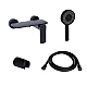 Комплект Qtap Slavonice Black Matt: Смеситель QTSLA266BLM45908 + Шланг QTHADPVCSQ160B + Лейка QTRUC125BLM45951