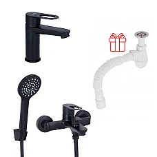 Комплект для Ванной Latwa: Смеситель для раковины LDLAT001BLA45418 + Смеситель для ванной LDLAT006BLA45419