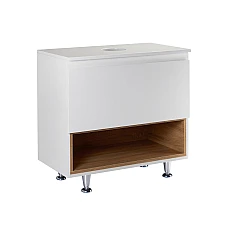 Тумба напольная Qtap Robin 70х47 со столешницей QT1380TNН7001WWO белый/белый дуб
