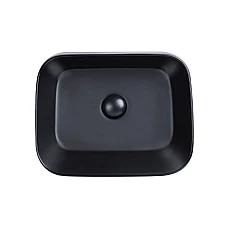 Умывальник-чаша Qtap Scorpio 45х39 с донным клапаном QT14112242MBMB черный матовый
