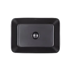 Умывальник-чаша Qtap Virgo 49х35 с донным клапаном QT18112261MBMB черный матовый