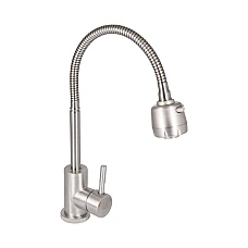 Змішувач для кухні Lidz Aria 015F41 з гнучким виливом LDARI015F41NKS45306 нікель