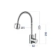 Смеситель для кухни Lidz Aria 015F41 с гибким изливом (k35) LDARI015F41NKS45306 Nickel