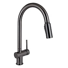 Смеситель для кухни Qtap Rozcesti с выдвижным изливом с подключением для питьевой воды QTROZ366GMB45939 Gunmetal Black PVD