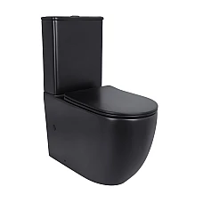 Унітаз підлоговий Qtap Robin Ultra Quiet безобідковий з сидінням Soft-close QT13226083AMB чорний матовий