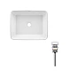 Комплект Qtap Tern: Раковина накладная прямоугольная 480х370х135 мм White + Донный клапан PU02