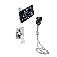 Комплект для душу Qtap Chrome QTNAM6225102NC + (QTRUC125CRM45954,QTHLA107CRM45784) + QTHADPVC200C+QTCRMBH130