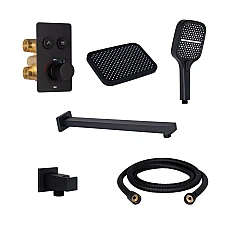 Комплект для душу прихованого монтажу Qtap Votice чорний