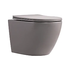Унітаз підвісний Robin Ultra Quiet 490×365×325 мм, Stone Grey, з сидінням Slim Duroplast / Soft-close / Quick Release QT13332381АSSG Qtap