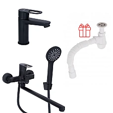 Комплект для Ванной Latwa: Смеситель для раковины LDLAT001BLA45418 + Смеситель для ванной LDLAT005BLA45420