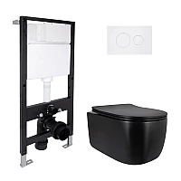 Готове рішення Qtap для ванної кімнати: підвісний унітаз Taurus Ultra Quiet 515x360x350 + комплект інсталяції Standard (кругла клавіша White)