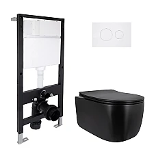 Готове рішення Qtap для ванної кімнати: підвісний унітаз Taurus Ultra Quiet 515x360x350 + комплект інсталяції Standard (кругла клавіша White)