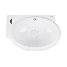 Умывальник подвесной Qtap Leo 43x29 с донным клапаном QT11115011LW L-левосторонний