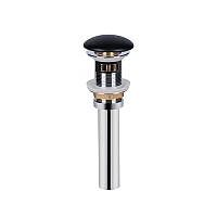 Донный клапан для раковины Qtap PU03O 225х70х70 Matt black с переливом