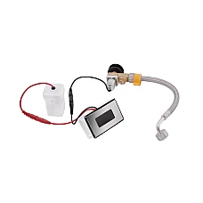 Панель змиву для пісуара Qtap Scorpio з ІЧ датчиком QT146601DCCHR хром/чорний