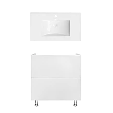 Тумба підлогова Qtap Tern 80х44 з умивальником Albatross QT71TE44092 білий