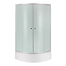 Lidz Latwa SC90x90.SAT.MID.FR Душевая кабина полукруглая, стекло Frost 4 мм + Lidz Душевой поддон KAPIELKA ST90x90x26, с панелью