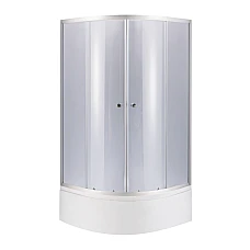 Душова кабіна Latwa SC90x90.SAT.HIGH.GR напівкругла з піддоном KAPIELKA ST90x90x41