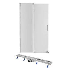 Душова перегородка 120x190 Qtap 15 Walk-In GLIDE з лінійним трапом 800 мм