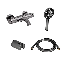 Комплект змішувачів для ванної Qtap Robin чорний/хром