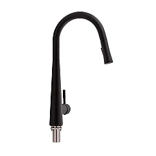 Змішувач для кухні з висувним виливом Qtap Evicka QTEVI9135103UB Black Matt
