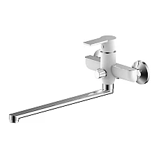 Смеситель для ванны Q-tap Ustek 3216107GCW белый/хром