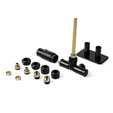 Комплект термостатичних вентилів Terma Unico TGETUNICLK9M5, лівий, чорний матовий